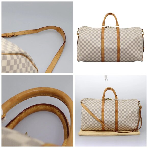 LOUIS VUITTON Damier Azur Keepall Bandouliere 55 Boston Bag - Picture 10 of 14